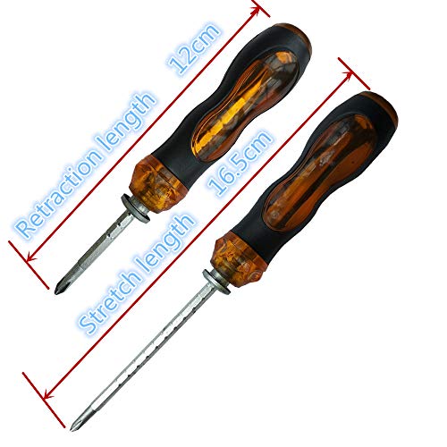Screwdriver alloy steel dual-purpose (one word) and (cross) with magnetic manual screwdriver, handle Adjustable length shortened or extended and reversible double-ended, multi-function screwdriver - Thumbnail 2