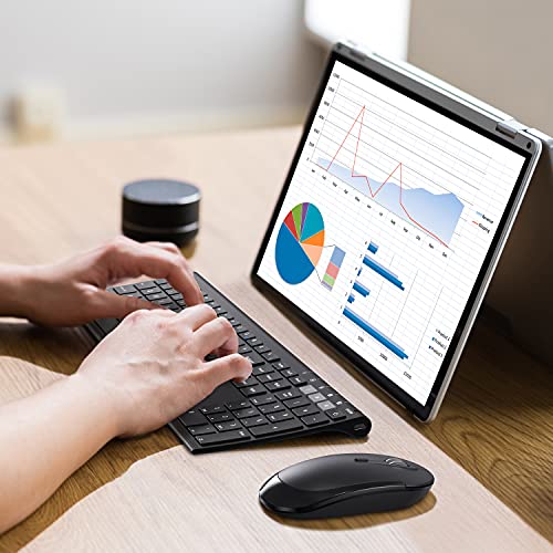 TechGround Bluetooth Keyboard & Mouse, MultiDevice Wireless Keyboard