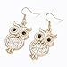 Owl Dangle Earring for Women,Hypoallergenic Rose Gold and Silver Plated Drop Earrings with Shining Crystal (Gold Plated)