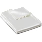 Ersmak Satin Flat Sheet Only, Single Flat Sheet King, Luxury &amp; Ultra Soft Silky Bedding Top Sheet for King Mattress - Ivory White
