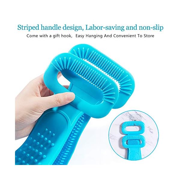 Inmorven Extended 76 cm/30 inches Back Scrubber Silicone Shower Brush Body Brush Exfoliating Body Scrubber for Men and…