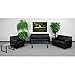 Flash Furniture Hercules Diplomat Series LeatherSoft Upholstered Loveseat, Modern Small Sofa for Living Room or Office, Black
