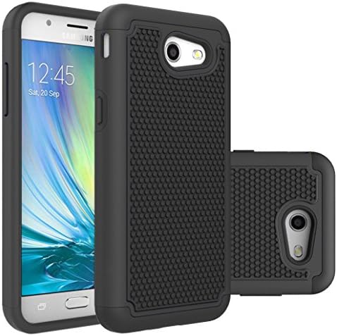 Galaxy J3 Emerge Case,Galaxy J3 Prime Case,Galaxy J3 Luna Pro Case,J3 Eclipse Case,Galaxy Express/Amp Prime 2 Case,Asmart Armor Defender Cover Protective Phone Case for Samsung Galaxy J3 2017, Black