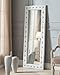 Kings Brand Furniture - Modern Upholstered Tufted Standing Floor Mirror, White