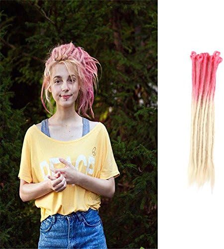HAIQUAN Handmade Dreadlocks Extensions Reggae Hair 22" 5Strands/Pack Soft Faux Locs Crochet Havana Mambo Twist Braiding Hair Ombre Color Cream