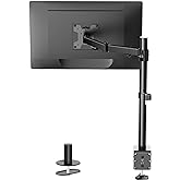WALI Single Monitor Mount, Single Monitor Arm Desk Mount,Desk Monitors Stand, Holds Screen Up to 32inch, 22lbs, Adjustable Mount with C-CLAMP Designed for Home Office Application(M001), Black