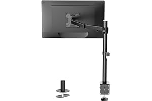WALI Single Monitor Mount, Single Monitor Arm Desk Mount,Desk Monitor Stand, Holds Screen Up to 27inch, 22lbs, Adjustable Mou