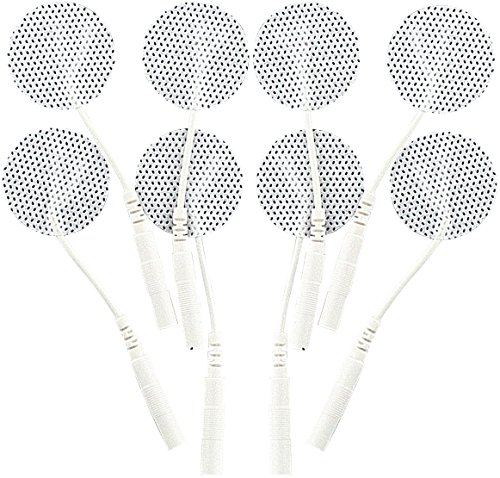 Syrtenty TENS Unit Electrodes Pads 1 inch Round 8 Pcs Replacement Pads Electrode Patches For Electrotherapy