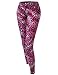 Leopard Color Printed Leggings Fuchsia Size M