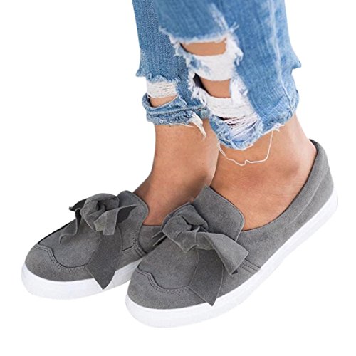 Women Casual Shoes,Todaies New Women Hollow Out Shoes Round Toe Platform Flat Heel Slip on Ladies Casual Shoes 2018 (US:7, Gray)