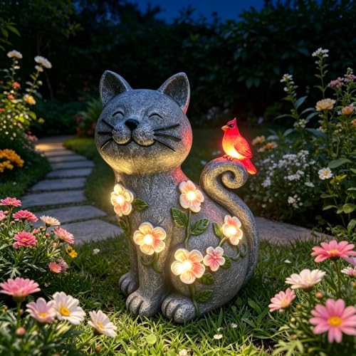 Solar Turtle Garden Statue, Resin Sculpture with Solar Lantern, Waterproof Outdoor Decor,