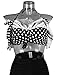 COCOSHIP Black & White Polka Dot Retro Boho Flounce Falbala High Waist Bikini Set Chic Swimsuit Swimwear XL(FBA)