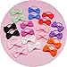 Belle Beau Baby Girls Bow Elastic Ties,Ponytail Hair Bands, Hair Elastics, Value Set (H)