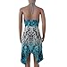 TINYHI Women's Top Pretty Handkerchief Halter Beach Dress Summer Printed Summer, Blue, Small
