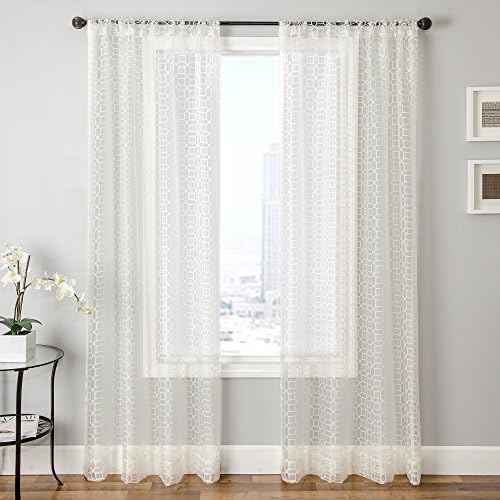 Softline Home Fashions Windsor Honeycomb Series Window Panel, White, 55 x 84"
