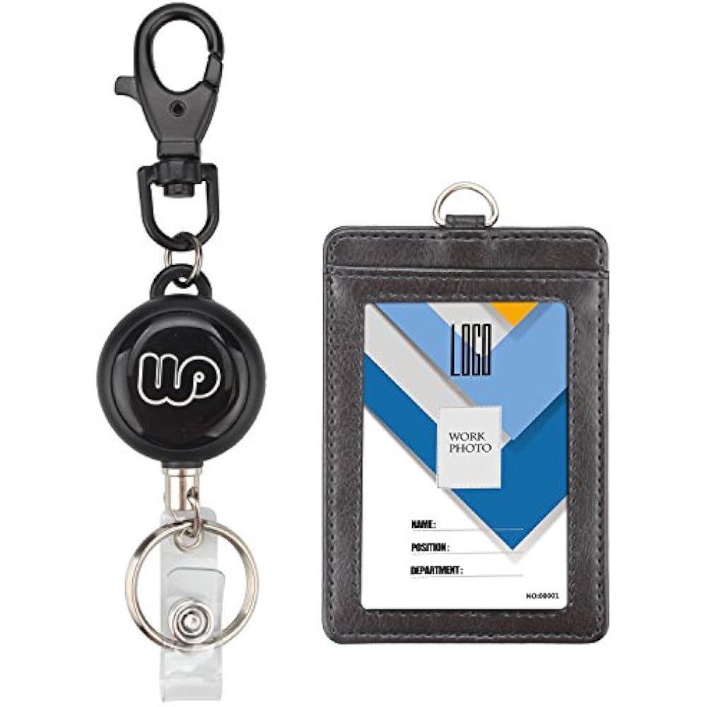Retractable Reel Badge Holders With Heavy Duty Vertical 2Sided PU