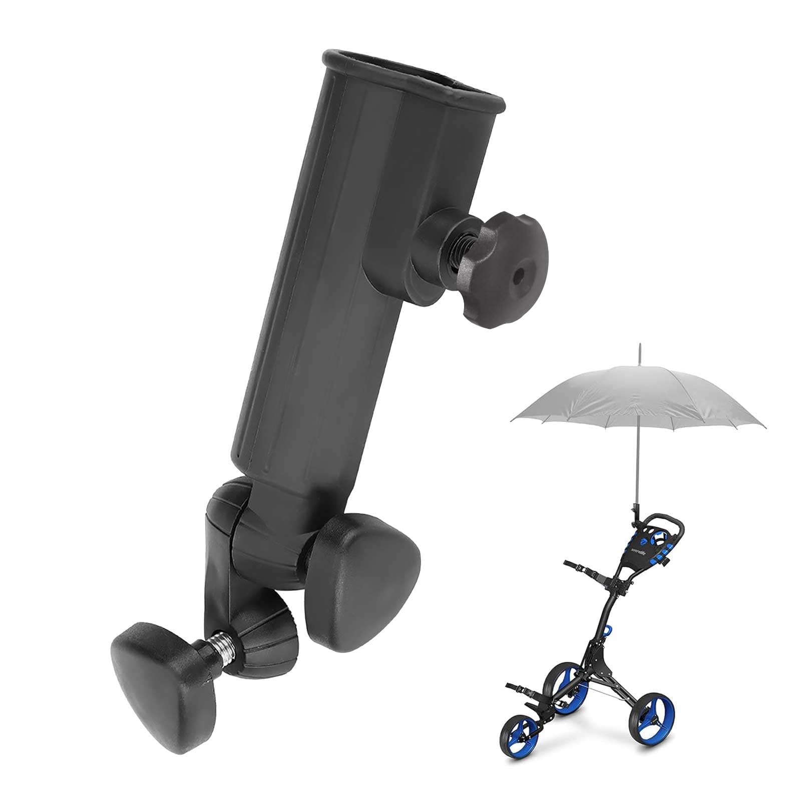 mumisuto Golf Umbrella Holder, Golf Trolley Umbrella Holder Universal Adjustable Anti-Fall Umbrella Rack Golf Accessories Plastic Golf Cart Umbrella Stand Golf Trolley Umbrella Holder