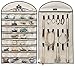 MISSLO Hanging Jewelry Organizer Holder 32 Pockets 18 Loops for Accessories Storage, Beige
