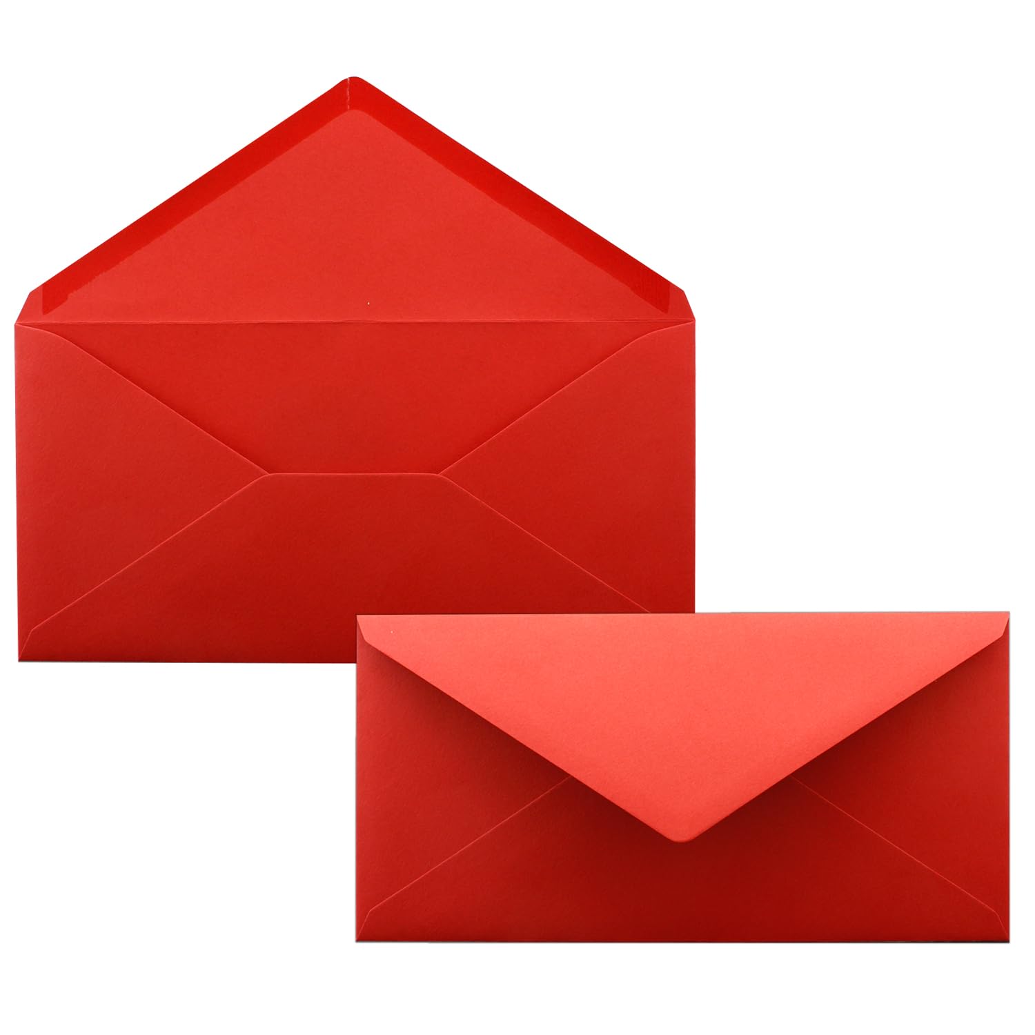25 envelopes red DIN long - 110 x 220 mm (11 x 22 cm) - wet-glued without window - ideal for invitation cards - FarbenFroh series