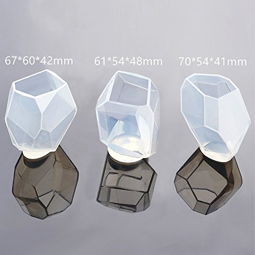 3 Styles DIY Resin Diamond Jewelry Casting Molds, Silicone Mold Kit, Liquid Resin Craft Molds - Thumbnail 2