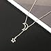 Women Lariat Necklace,Haluoo 925 Sterling Silver Moon Star Y Necklace Crescent Moon Pendant Necklace Delicate Gold Star Pendant Necklace Girls Moon Star Lariat Jewelry (Gold)thumb 2
