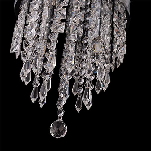Aviat Crystal Chandelier Lighting, Flush Mount Ceiling Light G9, Modern Pendant Lamp Fixture for Bedroom, Hallway, Shipping from USA (Silver) - Thumbnail 5