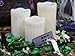 Flameless Candles, Drip Pillar Wax Candles with Remote, 4-inch, 5-inch and 6-inch Candles Set of 3 (IVORY)