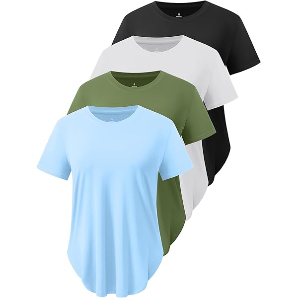 Women's Short Sleeve V-Neck T-Shirt Loose Fit Activewear Dri-Fit Moisture Wicking Workout Yoga Top (Available In Pl