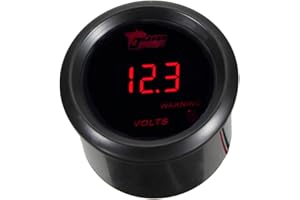 Etopars 2" 52mm Black Car Auto Digital Red LED Light Volt Voltage LED Gauge Meter