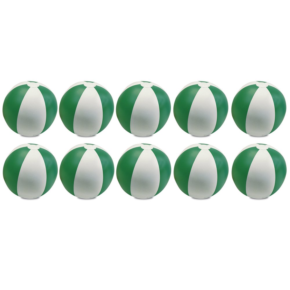 eBuyGB Pack of 10 Inflatable Colour Ball - Beach Pool Game, Green, 22 cm/9"