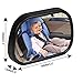 KOBWA Baby Car Mirror Rear Facing - View Infant/Toddler In Back Seat - Shatter-proof Safety - New Sucktion Cup on Windshield or Clip on Car Sun Visor