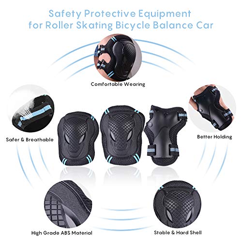 Ulikey Kinderbeschermers, 6-in-1 kit, kniebeschermers, elleboogbeschermers, polsbeschermers, beschermingsuitrustingsset… - Image 5