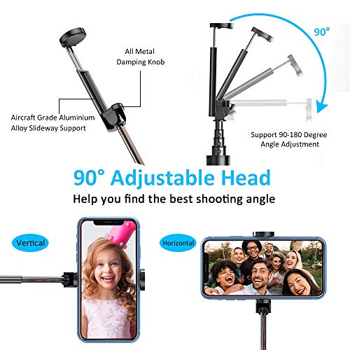 Vproof Monopod Selfie Stick Bluetooth, Lightweight Monopod Aluminum All