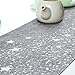 Anna Stay Table Runners - Trivet & Table Runner, Handles Heat Up to 300F, Anti Slip, Hand Washable, Great for Hot Dishes and Pots, Great as Dresser Decor & Table Decor, Gray Table Runner w Trail Stars