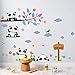 BIBITIME Play on The Swing Tree Branch Panda Wall Decal Owls Birds Butterflies Vinyl Sticker Sweet Home Sign Sticker for Nursery Kids Bedroom DIY 35.43