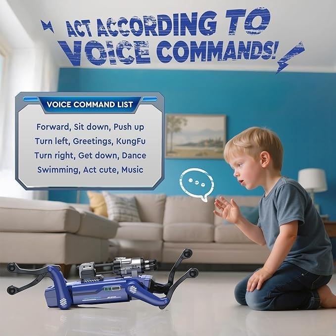 Smart Robot Dog for Kids - Police Edition - Shooting with gel bullets, Voice Commands, Remote Control, AI Programming, Music, Dance, STEM Learning Toy for Boys & Girls Ages 6+ روبوت كلب ذكي