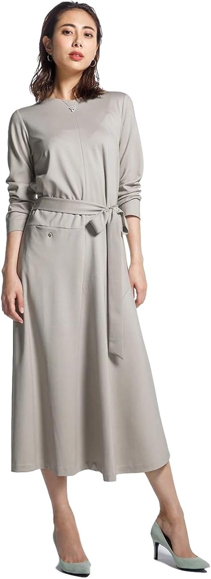 Amazon ドゥクラッセ ソフトポンチ アシメカッティングワンピ 11 ライトグレー ワンピース チュニック 通販