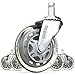 SunnieDog Office Chair Wheels Roll Just As Smooth On Day 1000 As They Did On Day 1 - Heavy Duty Protection For Hardwood & Tile Floors Without A Mat - Roller Blade Style w/Universal Fit - Silver