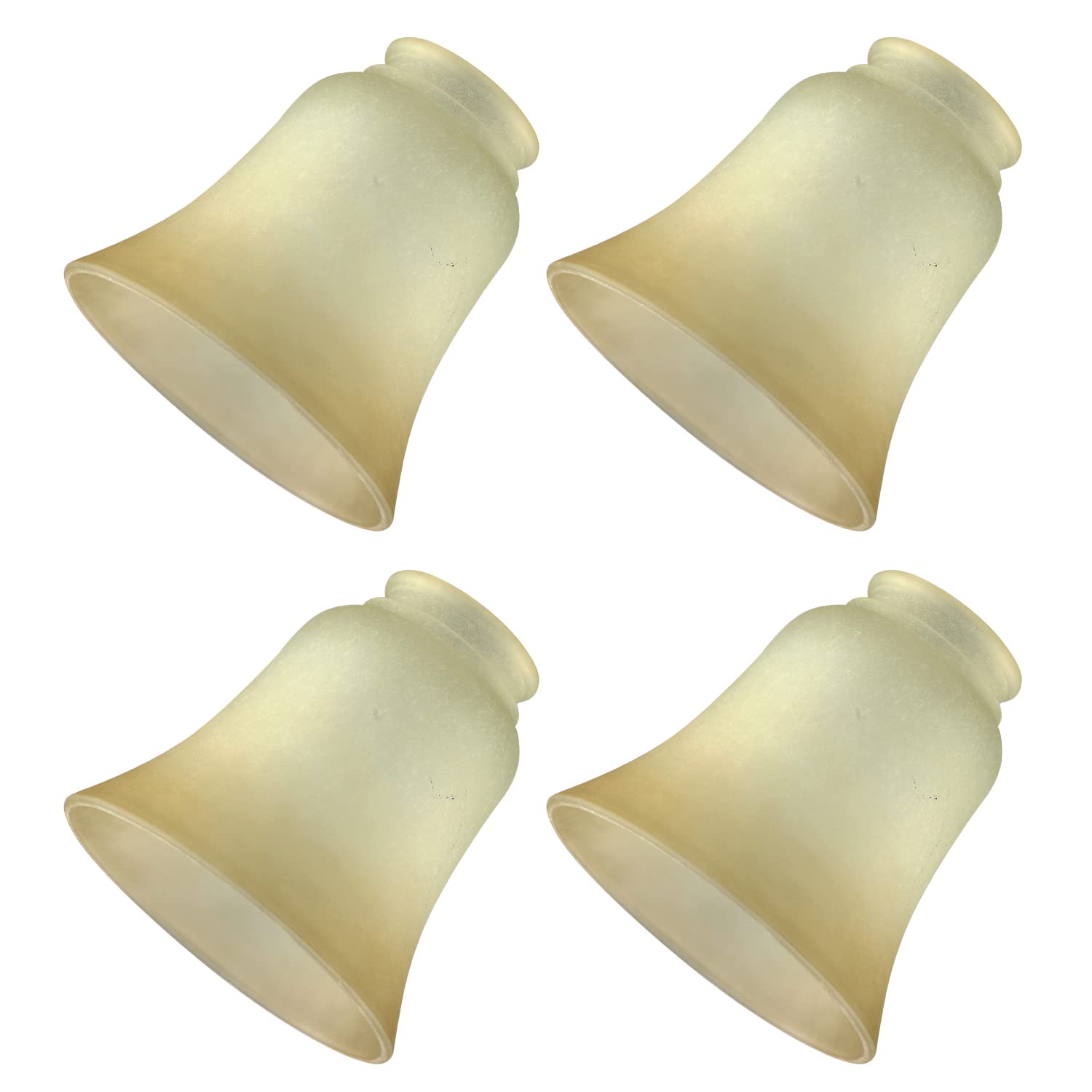 Photo 1 of Glass Shade Replacement for Ceiling Fan, 4 Pack Vintage Farmhouse Glass Covers for Light Fixtures Chandeliar Vanity Lighting, Tea Stain Color 2 1/8" Fitter Size
