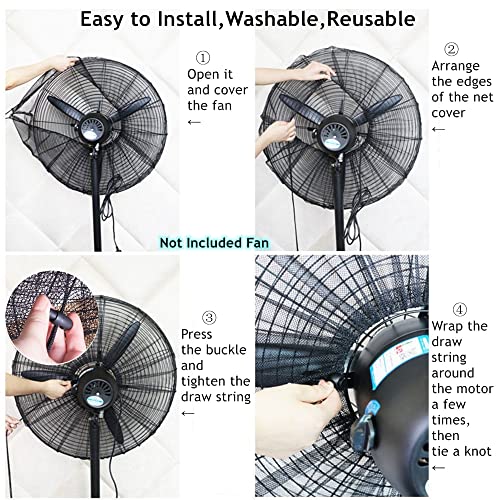 2 PACK Fan Cover for 30 Inch Industrial Pedestal Fan,Fan Dust Cover for Kids Children Finger Protection,Fan Mesh Cover for 30