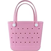 Chokoter Beach Bag, Waterproof Beach Tote, Rubber Medium Tote Bag, Washable and Durable Open Handbag for Boat Pool Sports