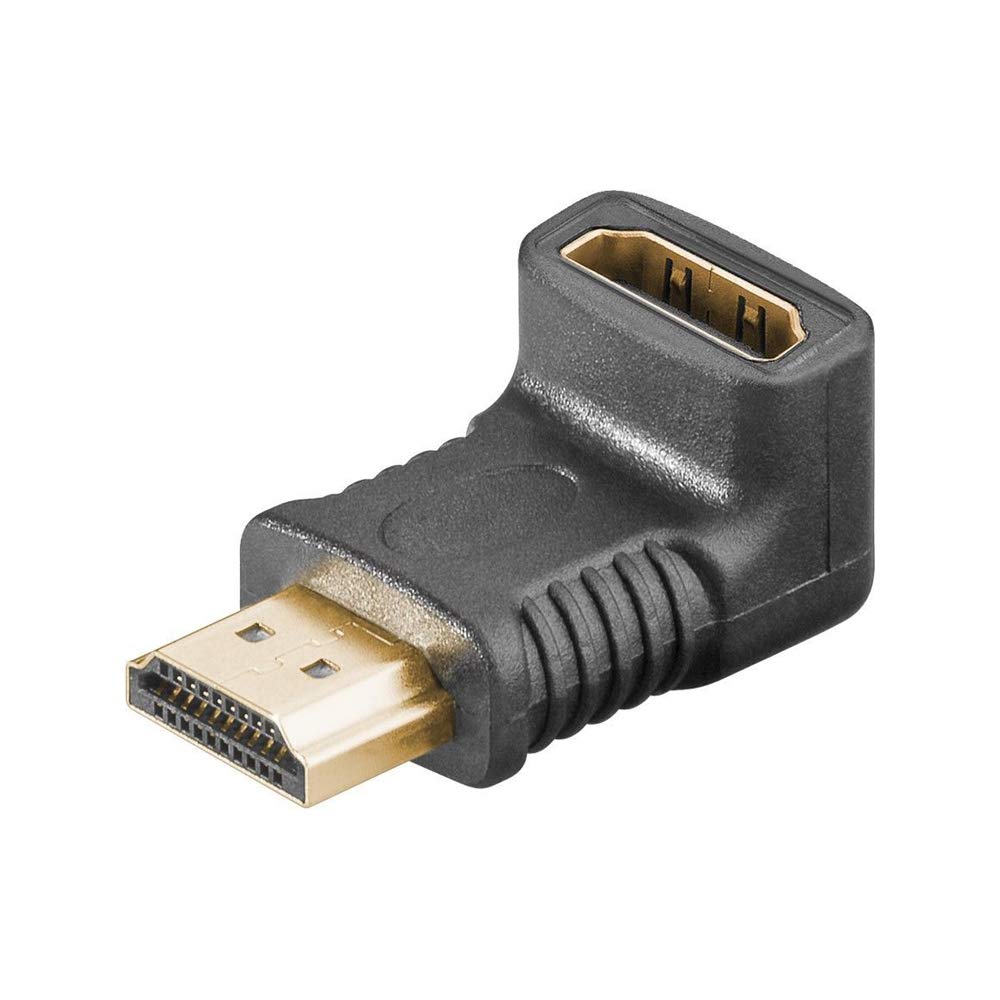 Goobay 51727 HDMI Angled Adapter, Gold-plated, Black