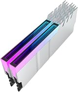 QWAMBVZE DDR4 DDR5 5V ARGB Sync PC RGB RAM Heatsink Cooler Silver White view 3