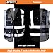 JKSafety 9 Pockets High Visibility Zipper Front Safety Vest With Reflective Strips,HQ Breathable Mesh, Oxford Fabric for pocket materials. Black Meets ANSI/ISEA Standards (Medium, 110-Black)