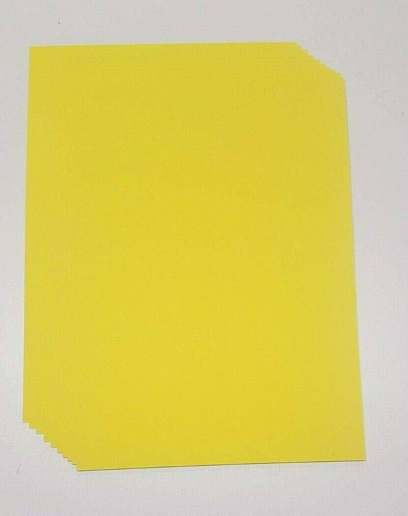 A4 Bright Yellow Card Stock x 10 Sheets, 240gsm (297mm x 210mm) - Stella Crafts