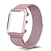 yearscase 38MM Milanese Loop Replacement Band with Metal Protective Case Compatible Apple Watch Band Series 3 Series 2 Series 1 Sport&Edition - Rose Gold