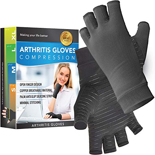Glalove Copper Fit Compression Gloves, Copper Infused Compression