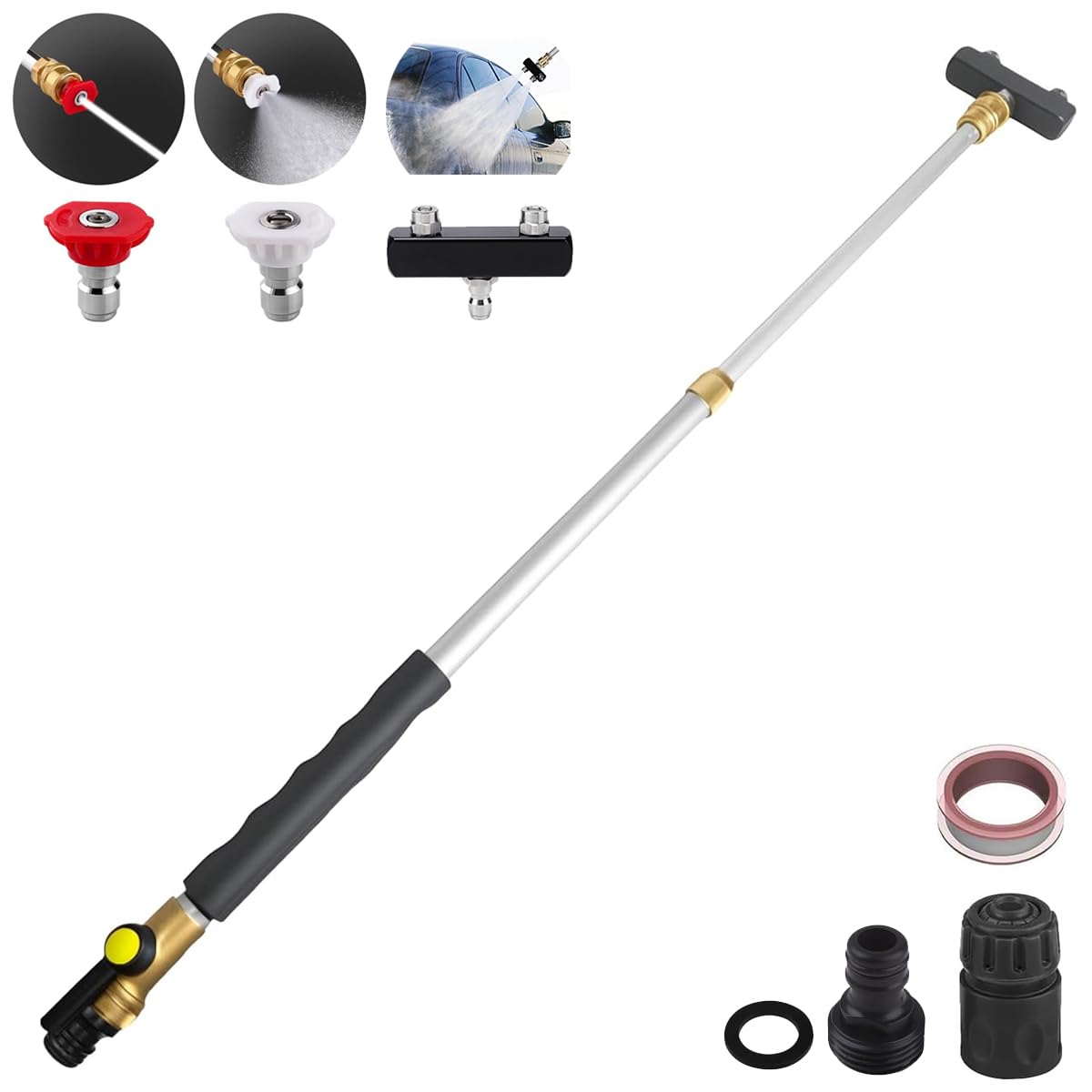 Photo 1 of Raddile Upgraded Jet Nozzle for Garden Hose, Dual Turbo Nozzle Pressure Washer Includes 2 High Pressure Nozzles and Quick Connectors High Pressure Washer Tools?Black