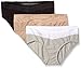 Warner's Women's Blissful Benefits No Muffin 3 Pack Hipster Panties, Toasted Almond/Black/Light Gray Heather, M