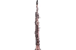 summina Straight Saxophone Bb Soprano Saxophone Sax Professional Red Bronze straight saxophone Woodwind Instrument with Case Gloves Cleaning Cloth Straps Brush